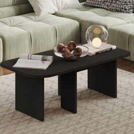 Hanah Home Iris - Juego de mesas de café Negro